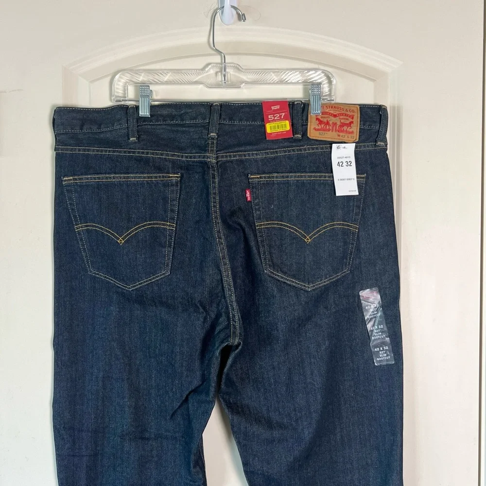 Levi's 527 Slim Bootcut Men's Jeans 42x32 Dark Wash Blue NWT Cowboy Western